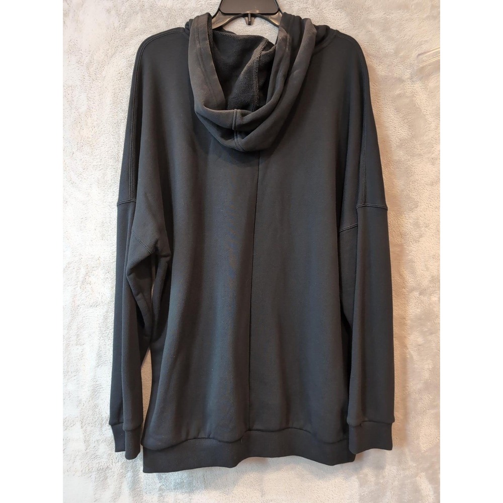 Adidas Womens Oversized Hoodie Black Grey Camo Logo Sweatshirt GP7352 L - Picture 3 of 11